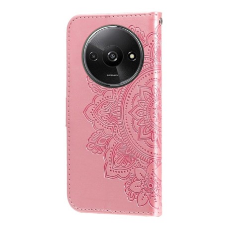 Чехол-книжка 7-petal Flowers Embossing для Xiaomi Redmi A3 - розовое золото