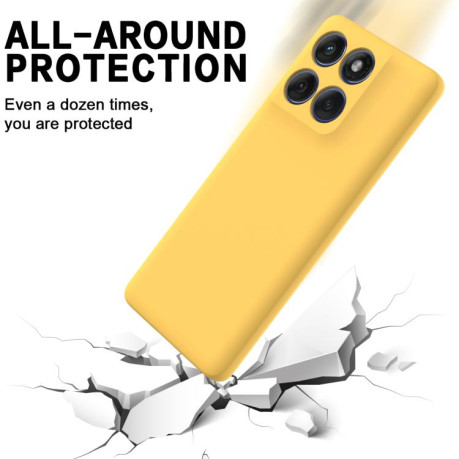 Силиконовый чехол Solid Color Liquid Silicone на Motorola Edge 60 Pro+ - желтый