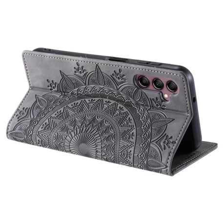 Чехол-книжка с тиснением Totem Embossed на Samsung Galaxy A17 5G - серый
