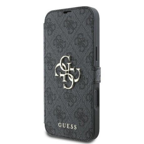Оригінальний чохол-книжка Guess 4G Metal Logo для iPhone 16 Plus - Black