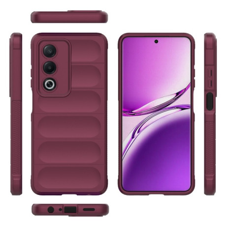 Силиконовый чехол Magic Flannel для OPPO A80 5G/A3 Pro - винно-красный