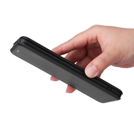 Чехол-книжка Carbon Fiber Texture на Xiaomi 13 Lite - черный