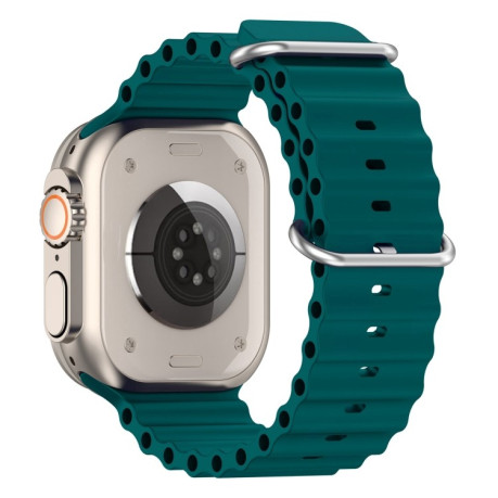 Силіконовий ремінець Ocean для Apple Watch Ultra 49mm/45mm /44mm - темно-зелений