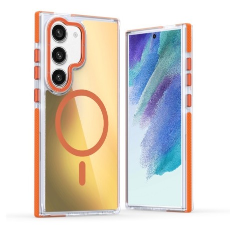Чехол Dual-Color Gradient Discolor MagSafe для Samsung Galaxy A06 - оранжевый