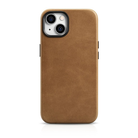 Кожаный чехол iCarer Leather Oil Wax (MagSafe) для iPhone 14/13- brown (WMI14220701-TN)