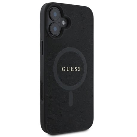 Оригинальный чехол Guess Saffiano MagSafe на iPhone 16 Plus - Black