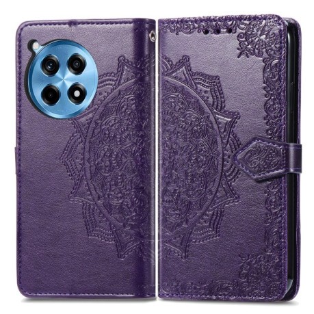 Чехол-книжка Mandala Embossing Pattern на OnePlus Ace 3 Pro - фиолетовый