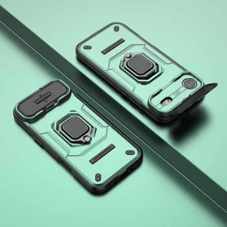Противоударный чехол Sliding Camshield для iPhone Air - зеленый