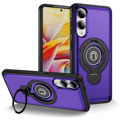 Протиударний чохол Ring Holder Magnetic для Samsung Galaxy S25 Edge 5G - фіолетовий