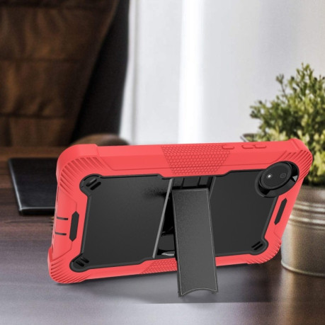 Чехол Silicone Hybrid PC Tablet Case with Holder &amp; Shoulder Strap для Xiaomi Redmi Pad SE 8.7 - Black + Red