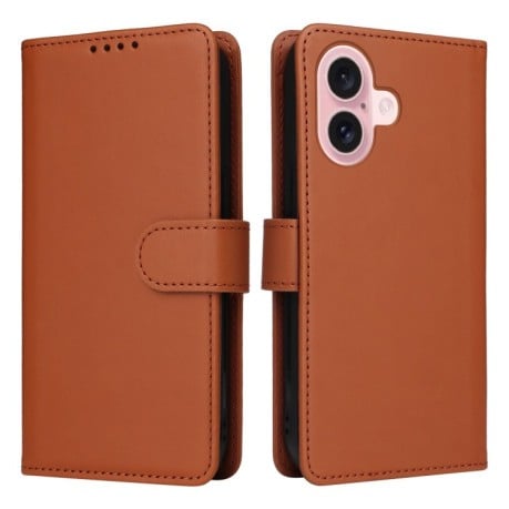 Чехол-книжка BETOPNICE BN-005 2 in 1 Detachable Imitate Genuine Leather для iPhone 16 - коричневый
