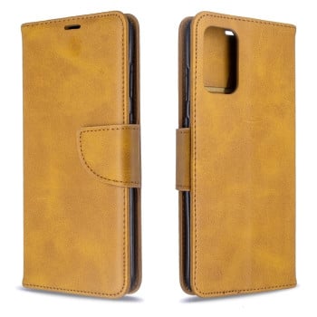 Чохол-книжка Retro Lambskin Texture Pure Color Samsung Galaxy S20+Plus-жовтий