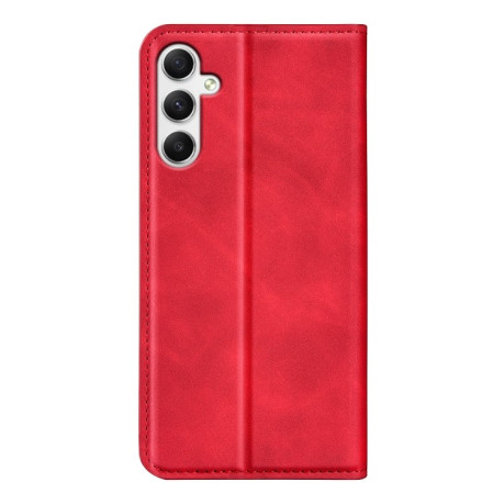 Чехол-книжка Retro Skin Feel Business Magnetic на Samsung Galaxy A35 - красный