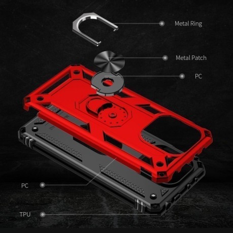 Противоударный чехол HMC 360 Degree Rotating Holder на Xiaomi Redmi Note 13 4G - красный