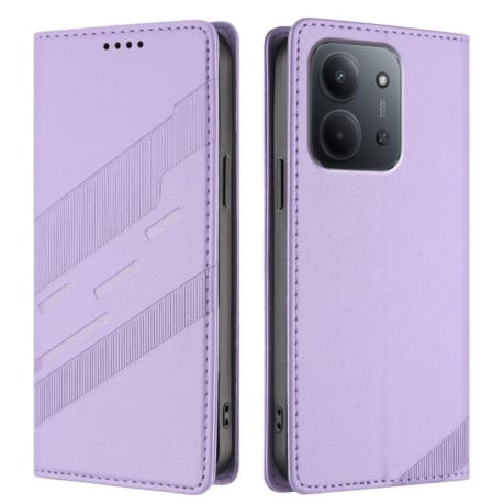 Чехол-книжка Embossed Multi-functional Wallet Retro Leather на Xiaomi Redmi 15C 5G / 4G EU 173mm - фиолетовый