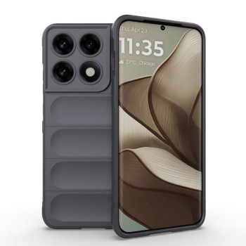 Силіконовий чохол Magic Flannel на Motorola Edge 70 Pro 5G Global — темно-сірий
