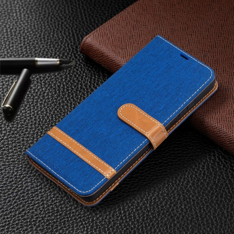 Чехол-книжка Color Matching Denim Texture на Samsung Galaxy S21 Ultra - синий