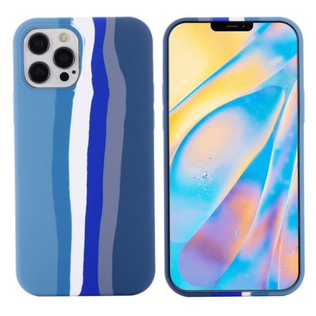 Силиконовый чехол Rainbow Liquid Silicone для  iPhone 15 Pro-синий
