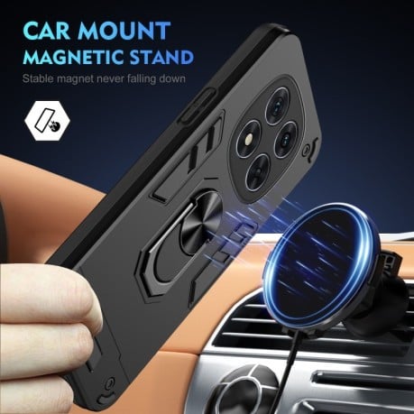 Ударозахисний чохол Metal Ring Holder для Xiaomi Redmi Note 14 Pro 5G/Poco X7 - чорний
