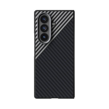 Карбоновый чехол ABEEL C Carbon Fiber Series фактура 6D Micro Relief с MagSafe на Samsung Galaxy Fold7 5G - черно-серый
