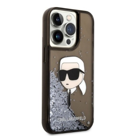 Оригінальний чохол Karl Lagerfeld Glitter Karl's Head для iPhone 14 Pro Max - black