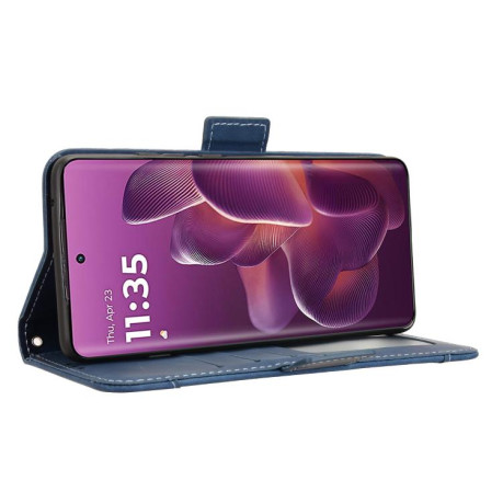 Чехол-книжка Skin Feel Calf на Motorola Edge 60 Pro - синій