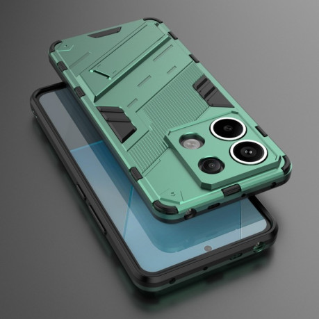 Противоударный чехол Punk Armor для Xiaomi Redmi Note 13 Pro+ - зеленый