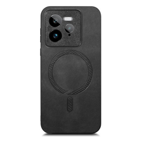 Чехол Retro MagSafe Magnetic PU на Realme GT7 Pro - черный