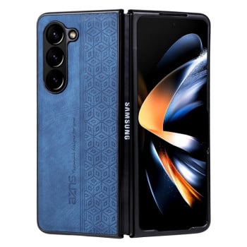 Чехол AZNS с 3D-тиснением и мягким покрытием Skin Feel на Samsung Galaxy Fold 5 - синий