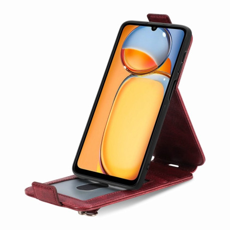 Фліп-чохол Zipper Wallet Vertical для Xiaomi Redmi 13C/Poco C65 - червоний