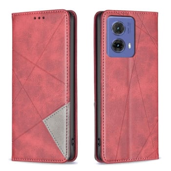 Чехол-книжка Rhombus Texture для Motorola Moto G85 - красный