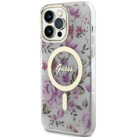 Оригинальный чехол Guess Flower MagSafe для iPhone 14 Pro Max - Flower