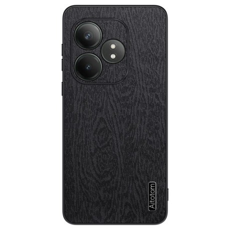 Чехол Tree Bark Leather Shockproof для Realme GT Neo6 SE - черный