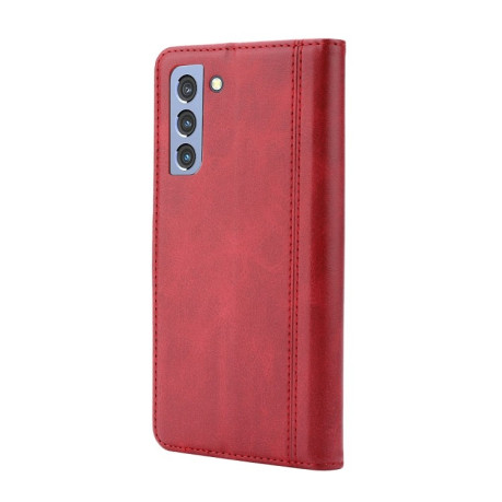 Чехол-книжка Calf Texture Double на Samsung Galaxy S22 5G - красный