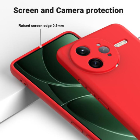 Силиконовый чехол Solid Color Liquid Silicone на Xiaomi Poco F7 Ultra - красный