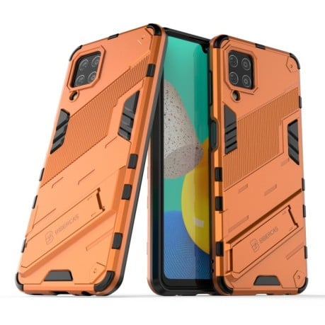 Противоударный чехол Punk Armor для Samsung Galaxy M32/A22 4G - оранжевый