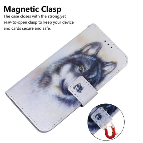 Чехол-книжка Coloured Drawing для Realme C65 4G - Wolf