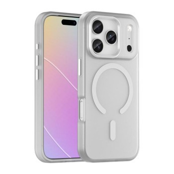 Противоударный чехол MagSafe Frosted Translucent TPU + PC на iPhone 18 Pro — белый