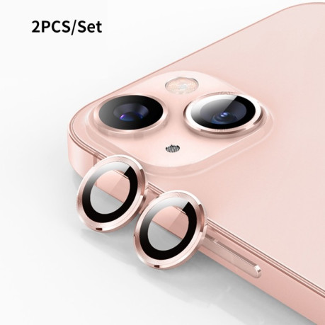 Захисне скло на камеру ENKAY 9H Aluminium для iPhone 15/15 Plus - рожеве