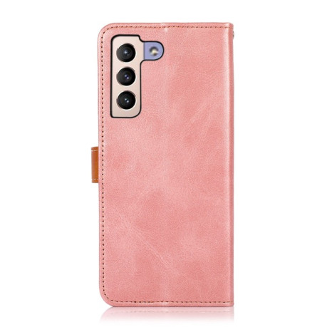 Чохол-книжка KHAZNEH Dual-color Cowhide для Samsung Galaxy S23+Plus - рожеве золото