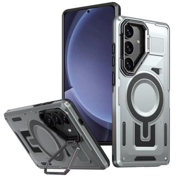 Протиударний чохол Shield Frame Holder MagSafe  для Samsung Galaxy S25+ 5G - сірий