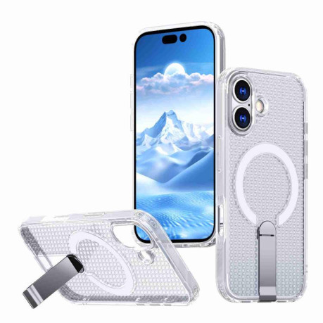 Чохол kalebol Honeycomb Cooling з MagSafe та підставкою на iPhone 17 - прозорий