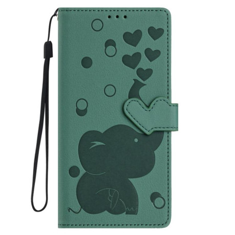 Чохол-книжка Cartoon Elephant Embossed Leather для Xiaomi Redmi A4 5G - зелений