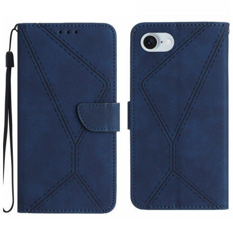 Чехол-книжка Stitching Embossed Leather для iPhone 16e - синий