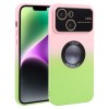 Чохол протиударний Gradient Silicone Shockproof Magsafe для iPhone 15 Plus - рожево-зелений
