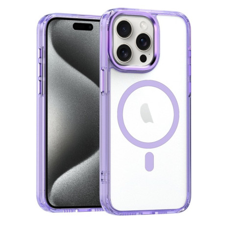 Противоударный чехол Crystal Clear Series (Magsafe) для iPhone 15 Pro Max - фиолетовый