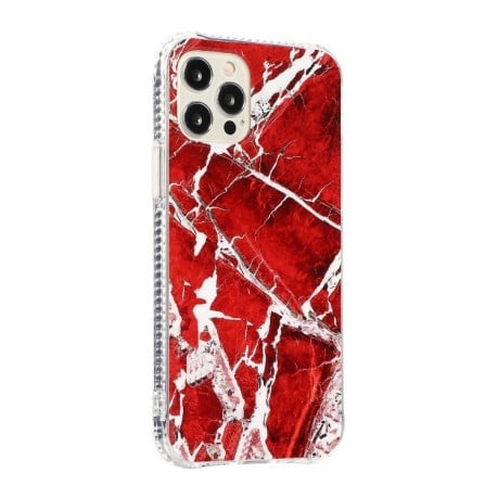 Противоударный чехол Sands Marble IMD Pattern для iPhone 14 Plus - красный