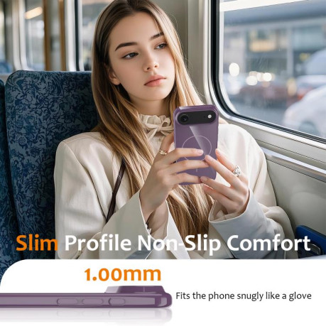 Противоударный чехол Glossy TPU Shockproof MagSafe на iPhone Air - фиолетовый