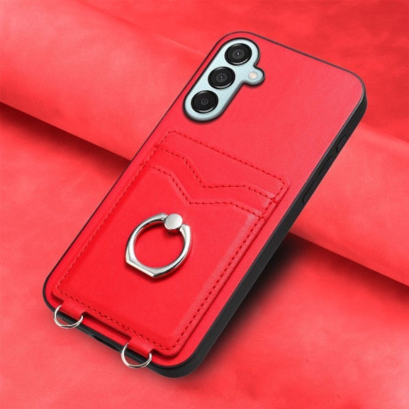 Протиударний чохол R20 Ring Card Holder для Samsung Galaxy F15/M15 - червоний