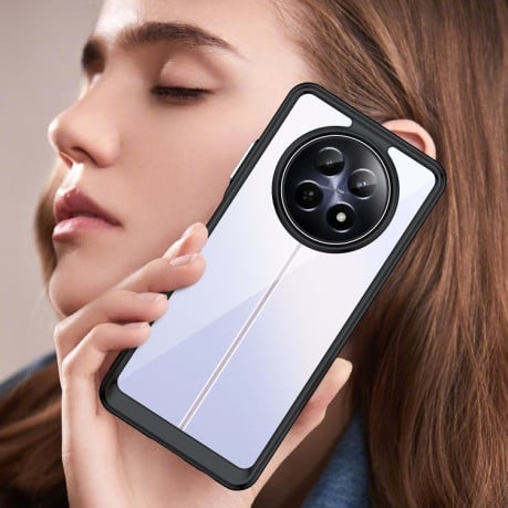Противоударный чехол Colorful Acrylic Series для Realme 13 5G/12 5G/12X 5G - черный